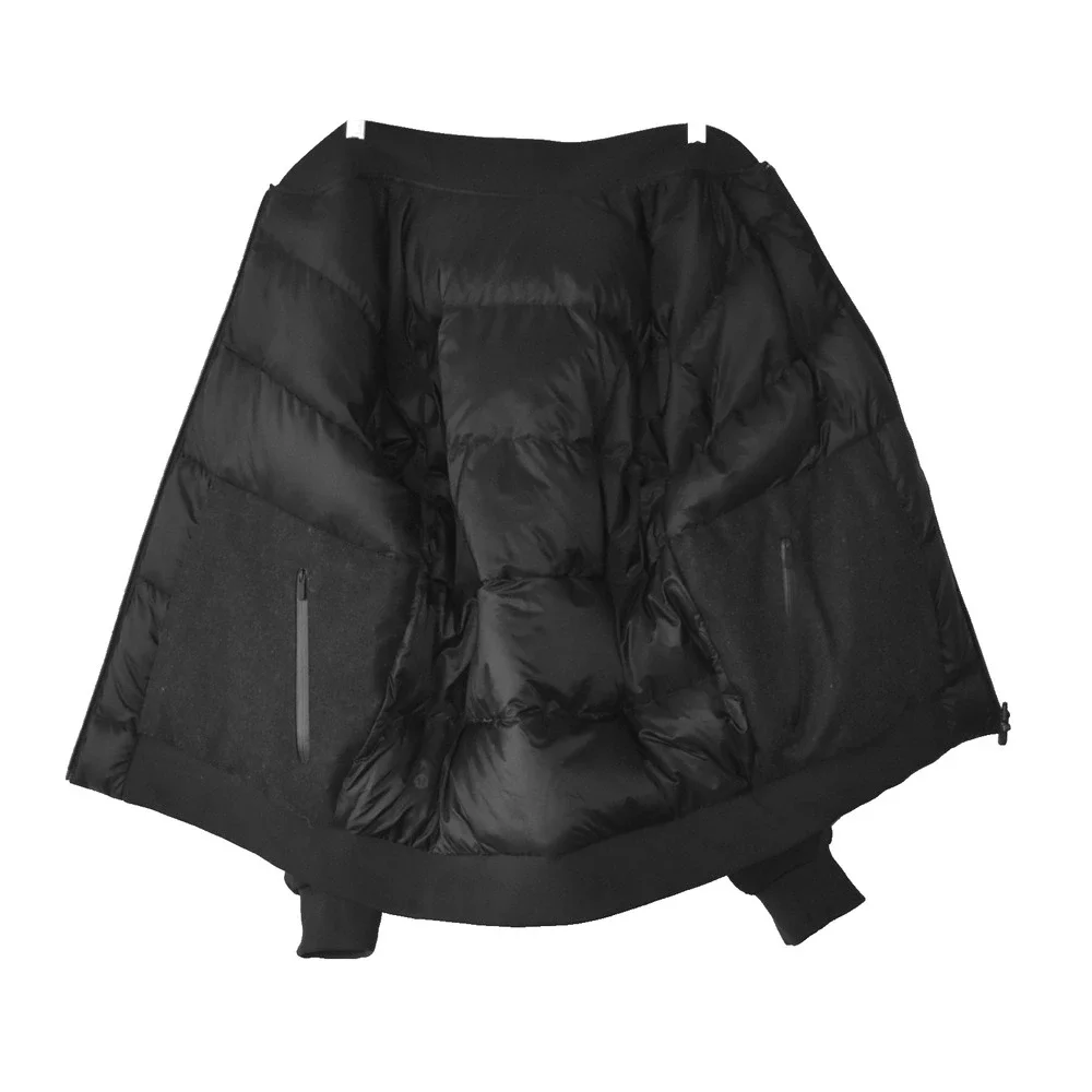 C0 Auth LULULEMON Black Reversible Roam Far Wool & Nylon Down Jacket Sz 12 $348 - Picture 6 of 9